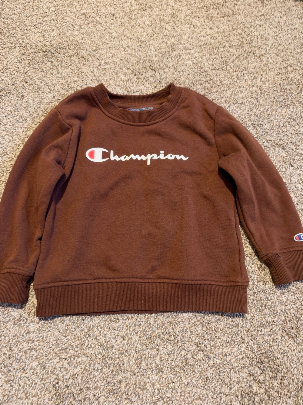 Champion Brown Crewneck Sweatshirt with White Logo